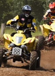 Yellow Quad Bikes Ridden By A Stag Party
