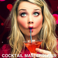 Young Woman Drinking Cocktail Pulling a Face