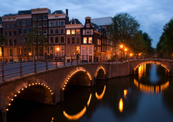 Amsterdam Bridge Lite Up