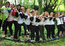 A Huge Hen Party taking part in an Assault Course