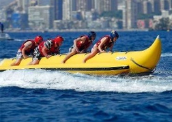 stag party On a Banana boat ride in Tenerife