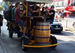 Stag party on a beer bike in Hamburg