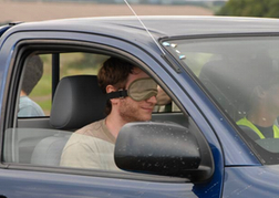 stag party taking part in Blindfold Driver