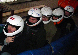 stag party taking part in Bob Sleighing Riga