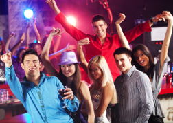 stag and hen group in a nightclub