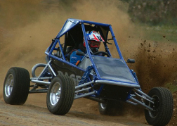 A Rage Buggy Kicking up Dust