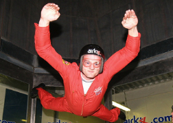 Man Indoor Skydiving