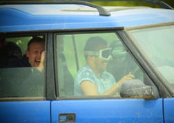 Stags laughing while Blindfold Driving