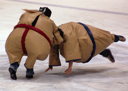 Stag Party in Sumo Suits wrestling