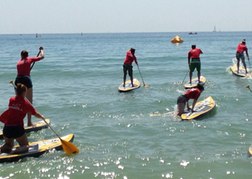 SUPing on Bournemouth Beach