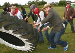 stag party playing West Country Games