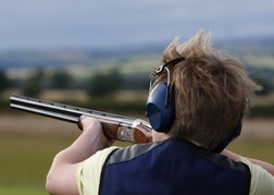 stag party taking part in Clay Pigeon Shooting