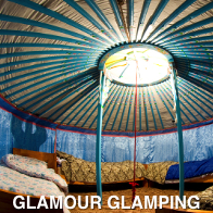 Inside of a Glamping tent