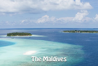 A picture of a couple of islands in the Maldives