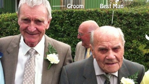 Picture of the Groom and the oldest best man in the world