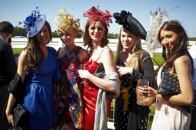 A hen party dressed up at Ascot Racecourse