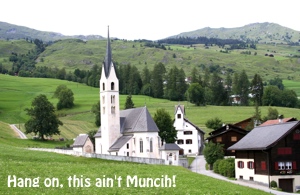 Switzerland landscape mountains & church