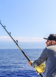 Stag Do Gone Sea Fishing, Groom casting out