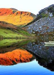 Rural Wales Rolling Hills and Lake