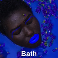 Lady Flowing in a Blue Bath 