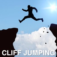 Man Cliff Jumping