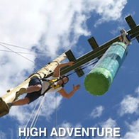 Man Taking Part in High Adventure