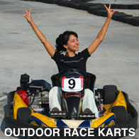 Lady Winning At Outdoor Karts