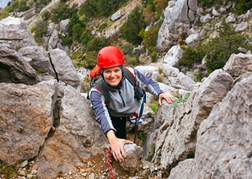 Lady From A Hen Party Climbing