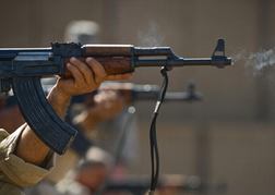 AK-47 Gun being fired by a stag group