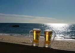 2 Pints Of Beer At The Beach