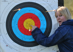 Lady From A Hen Party With Archery Target 