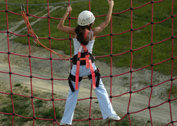 Hen Doing Assault Course