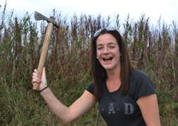 A Lady From a Stag Party Axe Throwing