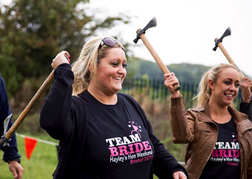  A Hen Party Axe Throwing In Matching T-shirts