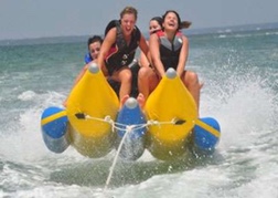 A group on a Banana Rides Benidorm