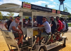 Stag party on a beer bike in Bratislava