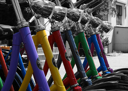 Colour Bicycles Close Up