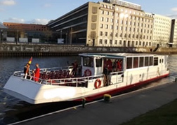 Boat on river Elbe Hamburg