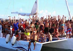 Group at a boat party in Albufeira