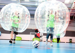 stag party playing Bubble Football 