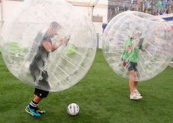 stag party playing Bubble Football