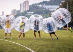 stag party playing Bubble Football Benidorm