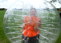 Bubble Football Lady on a hen weekend