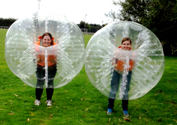 Bubble Football hen party inside the orb