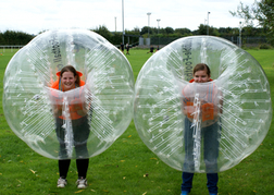 Bubble Football hen party inside the orb