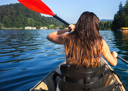 Hen Party going Canoeing on a Lake