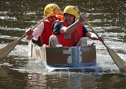 stag party rowing Cardboard Boat 