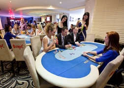 Poker table at a casino in Bratislava