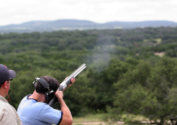 stag party taking part in Clay Pigeon Shooting