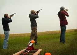 Clay Pigeon Shooters from a stag party